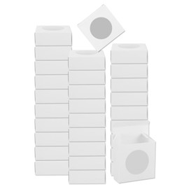 sourcing map 30Pcs Kraft Soap Boxes for Homemade Soap, 3.1" x 3.1" x 1.2" Mini Kraft Treat Boxes with Clear Window Candy Cookie Gift Boxes for Party Favor Treats Packaging (White)