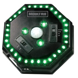 Moultrie Feeder Hog Light - 35 Green LEDs, 30-Foot Illumination, Motion/Dusk/Manual Modes, Mounts to Threaded Post Feeders