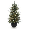 LuxenHome 4FT Small Christmas Tree, Slim Potted Christmas Trees with