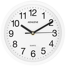 Adalene 8 Inch White Wall Clocks Battery Operated for Living Room Décor, Vintage Modern Decorative Wall Clock Silent Non Ticking for Kitchen Bedroom Bathroom Office School Classroom