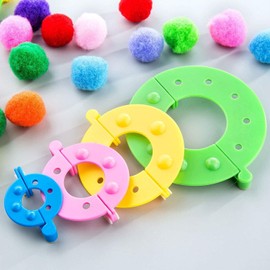 8 Pompom Maker in 4 Sizes, Plastic Pompom Machine, Hobby Pompom Kit, Needle Craft Tool Kit