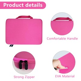 Qixiang CB Carrying Case for Tonies Figures Audio Play Character, Toy Storage Box with Handle for Tony Figurine With 28PCS Carrying Holder (Pink)