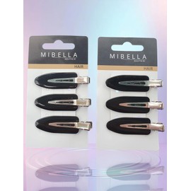 MIBELLA Set of 6 Black Metal Plastic Hair Accessories - 23784