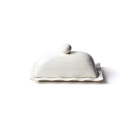 Coton Colors Signature White Ruffle Butter Dish
