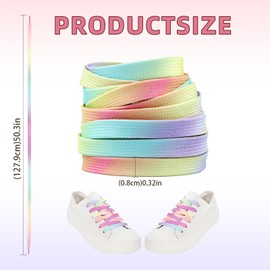 kaiyaya 6 Paar Bunte Schnürsenkel Kinder 120cm Regenbogen Schnürsenkel Breit 8mm Bunte Flache Schuhbänder Premium Farbverlauf Shoelaces für 5-6 Löcher Sneaker Laufschuhe Sporschuhe