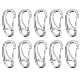 10pcs 50mm Heavy Duty Snap Rope Hook Stainless Steel Spring Snap Hook Clip Marine Grade Carabiner