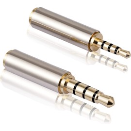 AYMBH 3.5 mm Male to 2.5 mm Female & 2.5 mm Male to 3.5 mm Female Audio Headphone Adapter Pair, Gold-Plated Connectors for High-Fidelity Stereo Sound, Compact & Portable Plug-and-Play Converter