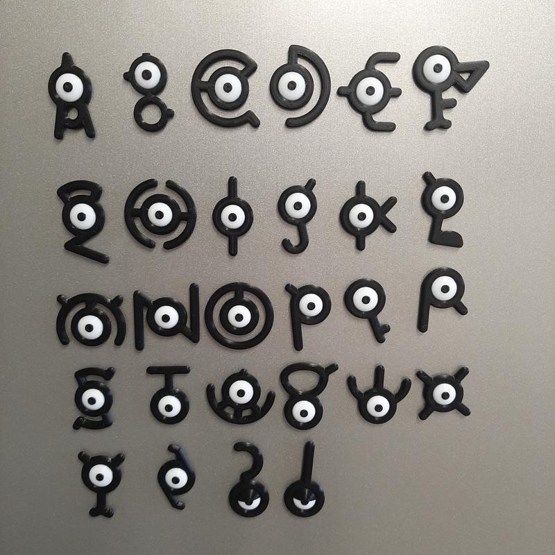 Unown Fridge Magnets - Shiny Unown and Custom Words -