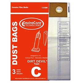 EnviroCare Replacement Vacuum Cleaner Dust Bags made to fit Dirt Devil Type C Uprights 3 pack