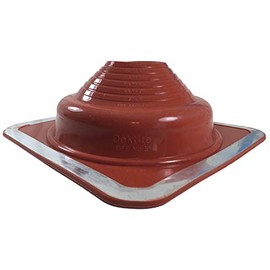 #5 (4" - 8") DEKTITE RED Square Base High Temp Silicone - Flexible Pipe Flashing Boot - Dektite Pipe Flashing (DFE205RE)