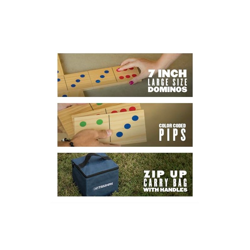 Triumph EE. UU. Domino Set, 28 pieza Madera Lawn Talla