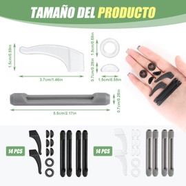 14 Pare Retenedores de Gafas, Soportes Silicona para Patillas de Gafas, Almohadillas de Nariz para Gafas, Antideslizante Ganchos para Gafas para Gafas, Gafas de Sol(Negro, Blanco y Gris)