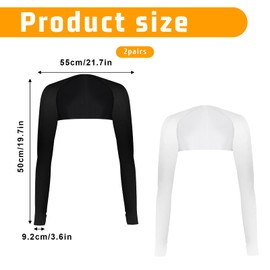 2 Pack Cooling Shawl Arm Sleeves Sun Protection with Finger Holes UV Protection Arm Sleeve with Finger Hole for Women