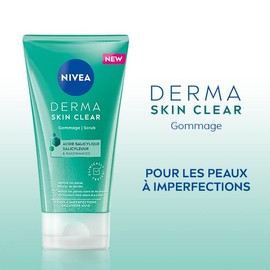 NIVEA Derma Skin Clear Face Scrub (1 x 150 ml), Face Scrub for Blemished Skin, Face Scrub with Salicylic Acid & Niacinamide
