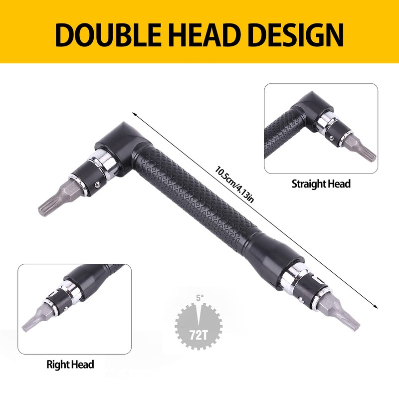 1/4 Inch Double Head Hex Socket Angle Hand Screwdriver 90