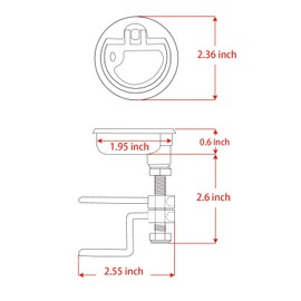 SHENGHUISS 2 Pack Boat Deck Cam Latch Hatch Locking Style Marine Stainless Steel 316 Floor Buckle Flush Pull Hatch Lift Handle Recessed Hatch with Fasteners