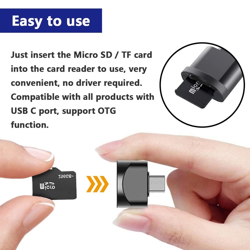 Xiatiaosann USB C to Micro SD TF Card Reader, Type
