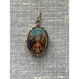 The Holy  Family  Medal Pendant Charm | Silver Tone | Catholic Medal