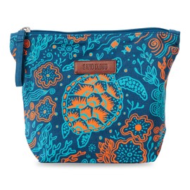 Sand Cloud Zipper Pouch, Reef Turtles - 100% Organic Cotton, Durable and Stylish Canvas Pouch with Recycled Poly Lining, Secure Zipper Closure, Seam Taped for Travel, Work, and Daily Adventure