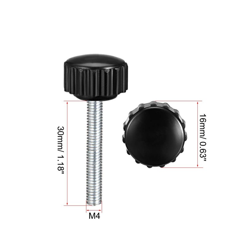 sourcing map Knurled Clamp Knob Handle Thumb Screw on Type