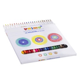 PRIMO Colouring Pencils for Children from 3 Years and Artists, Lead Diameter 3.8 mm, 24 Professional Solid Colours, Smudgeable, Children's Colours for Colouring, Creative Work, Pen Set for Stationery