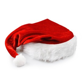 Ganzoo Santa Hat with Fur Trim in Red - White Santa Hat, Father Christmas, Winter, Xmas - Brand