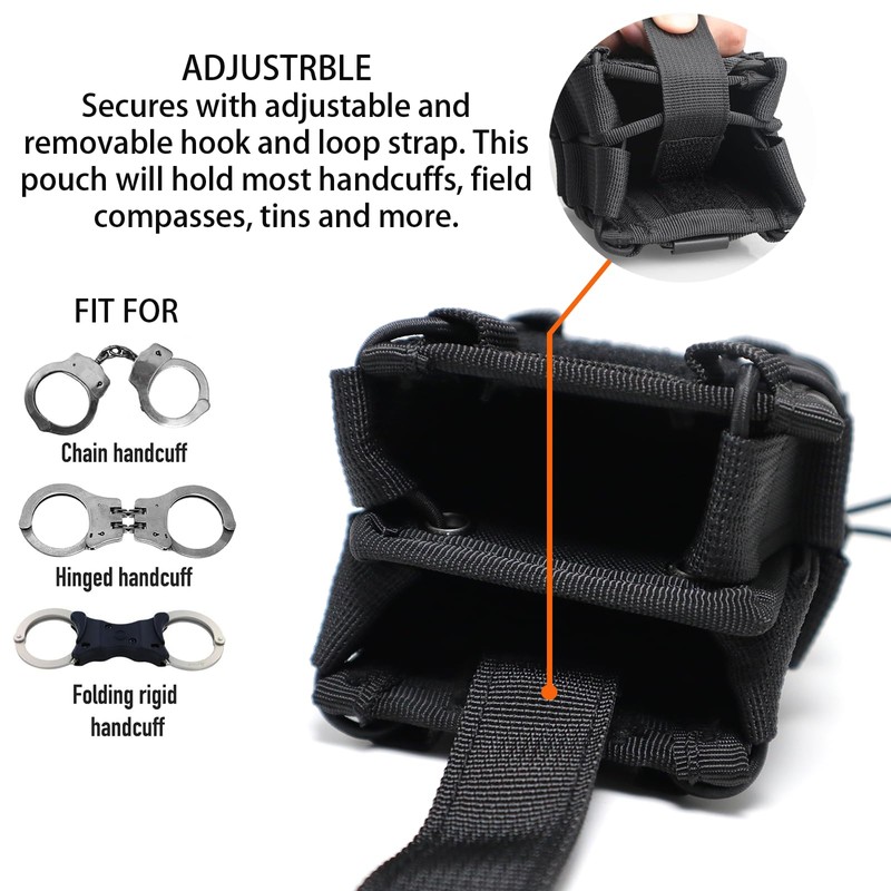 Double Handcuff Pouch ASP Handcuff Case for Vest Molle Handcuff