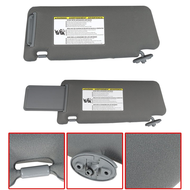 waltyotur 2 Pcs Car Sun Visor Gray Pair Left Right