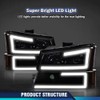 PIT66 LED DRL Headlight Assembly Compatible with Chevy Silverado 2003-2006