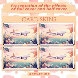 Peacoblue Sticker for Bank Cards, Gothic Woman and Rose, Custom Skin Cover, Protection for Credit Debit Cards, Plane and Landscape, Aircraft and Landscape