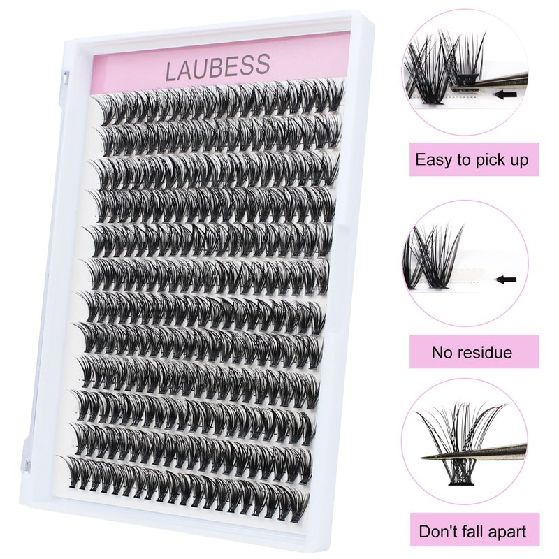 Cluster Lashes 240pcs 40D DIY Eyelash Extension D Curl Long