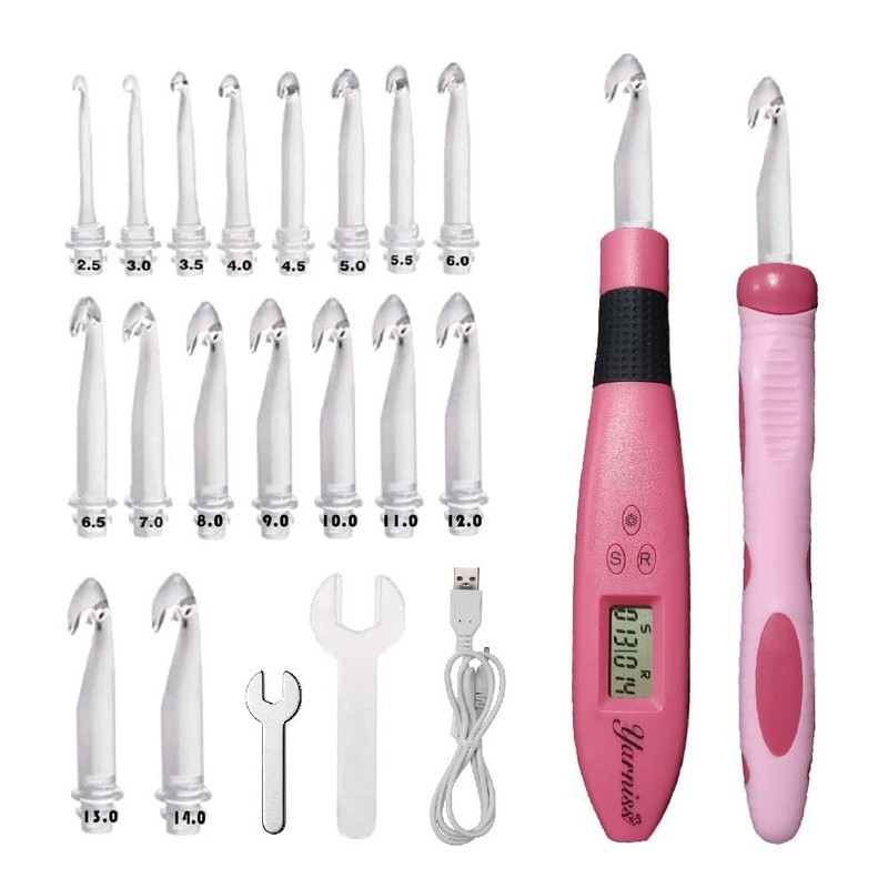 Yarniss 17 Size Counting Crochet Hooks Set, Light Up Crochet