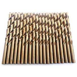 DeWalt 20 DEWALT COBALT 1/4" BRAZIL HIGH SPEED STEEL DRILL BITS METAL STAINLESS GOLD HS