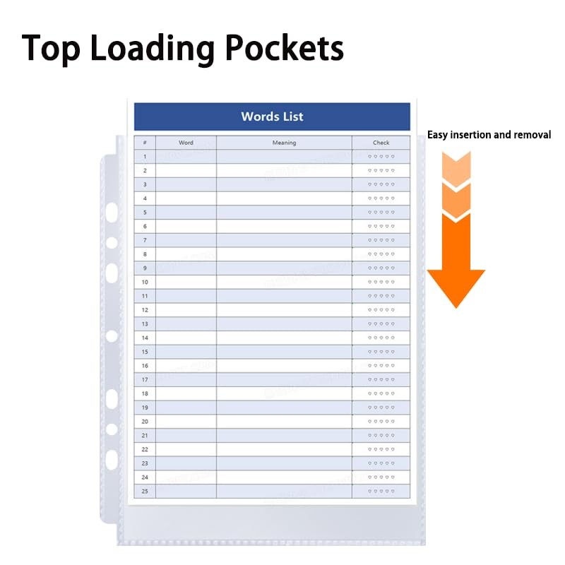 6x8.5” Binder Sheets Sleeves for 8.07 x 9.64 Binder 6Ring