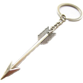 Silver Bow and Arrow Key chain Arrow Keyring Boho Keychain Archer Gift Crossbow Bow Jewelry Archery (arrow with chain 1.1x6.5cm) Beading and Jewelry Findings