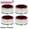 Drip Catcher Bottle Ring Thread Pattern Set of 4 Silver