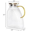 Hedume Fridge Door Water Pitcher, 1.8 Liter/60oz Gold Lid, High
