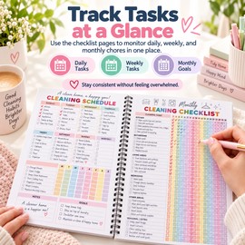 ADHD Cleaning Planner for Home Organization – Daily to Yearly Schedules & Family Chore Chart for Household Routines