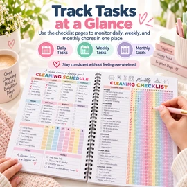 ADHD Cleaning Planner for Home Organization – Daily to Yearly Schedules & Family Chore Chart for Household Routines
