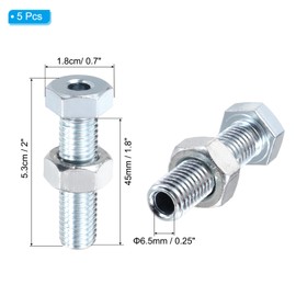 PATIKIL Gym Machine Accessories, 5pcs M12 Wire Rope Port Joint Replacement Part Cable Ball Stopper for 6.5mm Cable Fitness Equipment Home Gym Machine, Silver