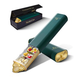 Pastillero Semanal Premium De 7 Días, Bonito Pastillero Diario, Estuche Compacto Para Viaje, Soporte Metálico Resistente Para Vitaminas, Medicamentos Y Suplementos, Un Regalo Único Y Elegante