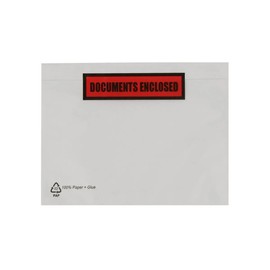 [Pack of 100] X Greener Route Paper Document Enclosed Wallets - Plain Or Printed - 100% Paper and Plastic Free - 100% Recyclable (C7 (A7) 82x113mm, Printed Documents Enclosed)