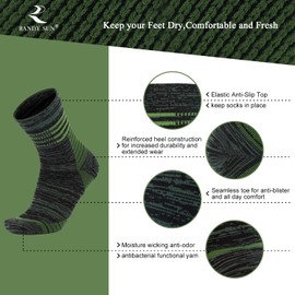 RANDY SUN Waterproof Socks Men Women Waterproof Socks Breathable Cold Resistant Outdoor Water Sports Bicycle Hiking Trail Rowing Skiing Cycling Hiking Golf 1 Pair, green calf socks