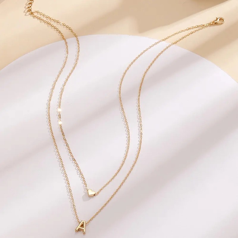 Collar De Corazón Con Inicial Collares Para Mujer