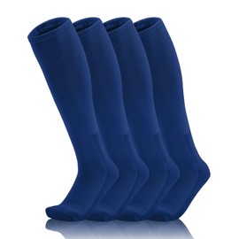 QBK 2T/3T/4T/5T To Youth Toddler Soccer Socks For Kids Boys And Girls (Royal Blue 2-4T)