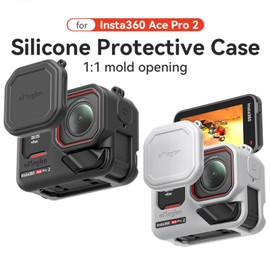 Ferbao Silicone Case for Insta360 Ace Pro 2,Protective Cover with Silicone Lens Cover for Insta360 Ace Pro2 (Black)