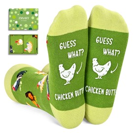 Zmart Funny Rooster Gifts Chicken Gifts for Chicken Lovers, Chicken Socks for Women Gag Chicken Leg Socks Men