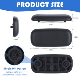 QVEEQ 4 Pack Hot Tub Headrest Replacement for Master Spa Black