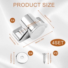 Pack of 4 Magnetic Catch Cupboard, Door Magnet Magnetic Catch for Cabinet Doors, Rustproof Durable Balcony Door Catch, Door Magnet Strong, Door Closer No Drilling for Cupboards, Doors and Drawers,