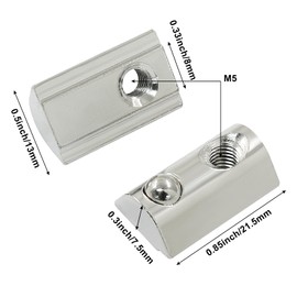 Waziaqoc 12PCS 4040 Series M5 Half Round Roll in Spring T Nuts, T Slot Nut for t-Slot Aluminum Profile